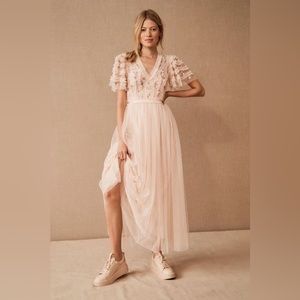(NWT) NEEDLE & THREAD - BHLDN Florentina Ruffle Ankle Dress